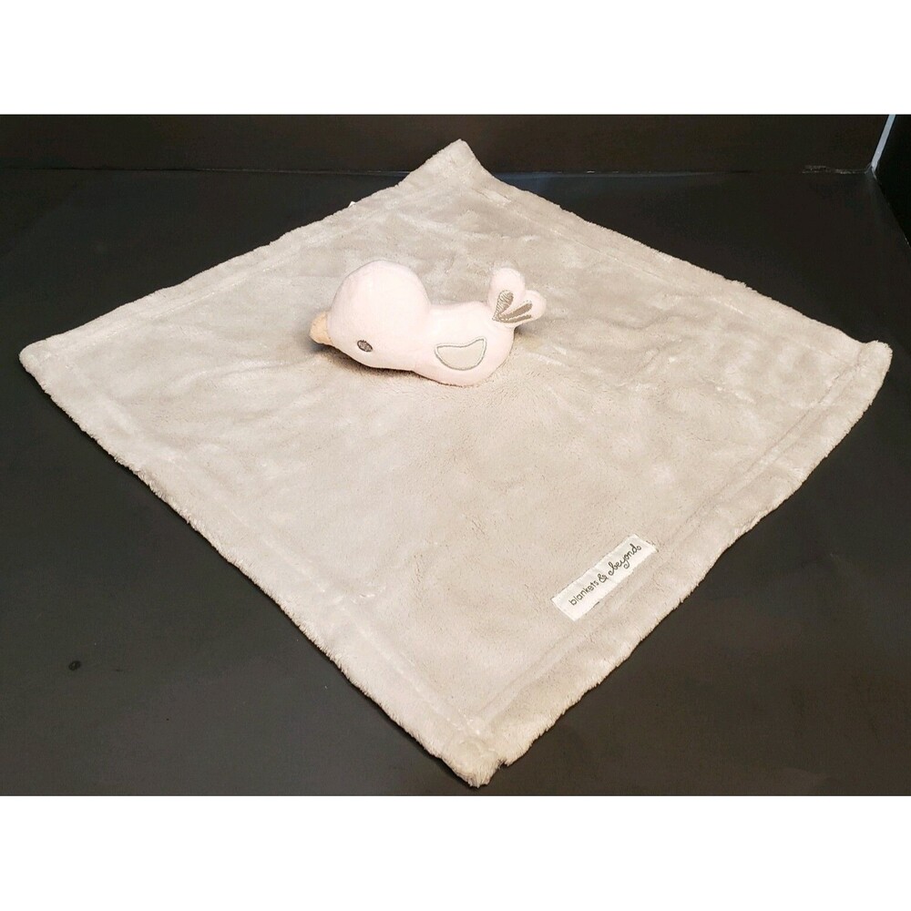 Blankets & and Beyond Bird Gray Pink Lovey Chick Duck Bird Security Blanket 2015